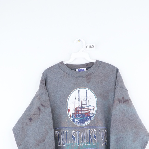 90s Tall Stacks Cincinnati Acid Wash Sweatshirt - Picture 2 of 8